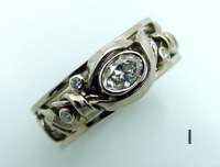 White Gold Vine and Trellis Ring with Oval Diamond